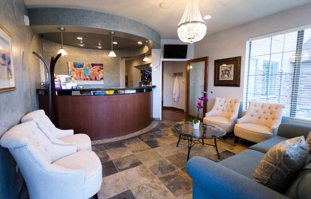 dejavu med spa office interior - what a patient sees before their appointment for a hydrafacial md in lone tree